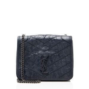 Saint Laurent Crinkled Calfskin Monogram Niki Chain Wallet